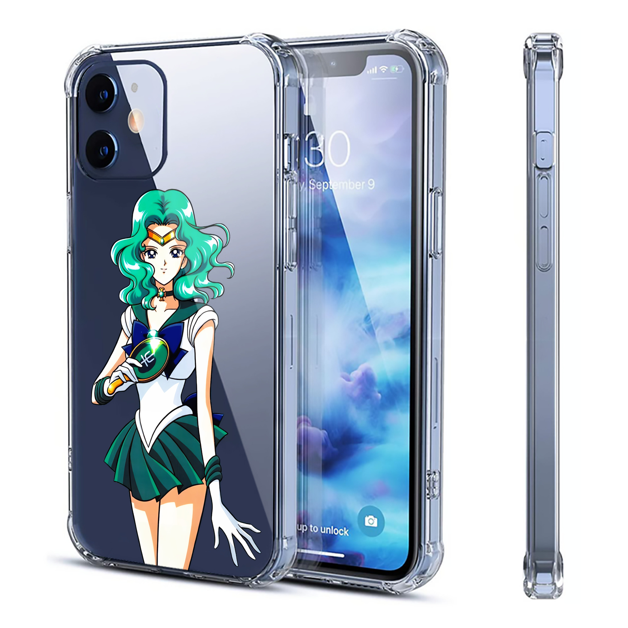 （画像用） 美少女戦士セーラームーン 海王 みちる（かいおう みちる） Sailor Moon Kaiou Michiru 【iPhone 12シリーズ対応】透明スマホケース（クリアソフトケース）